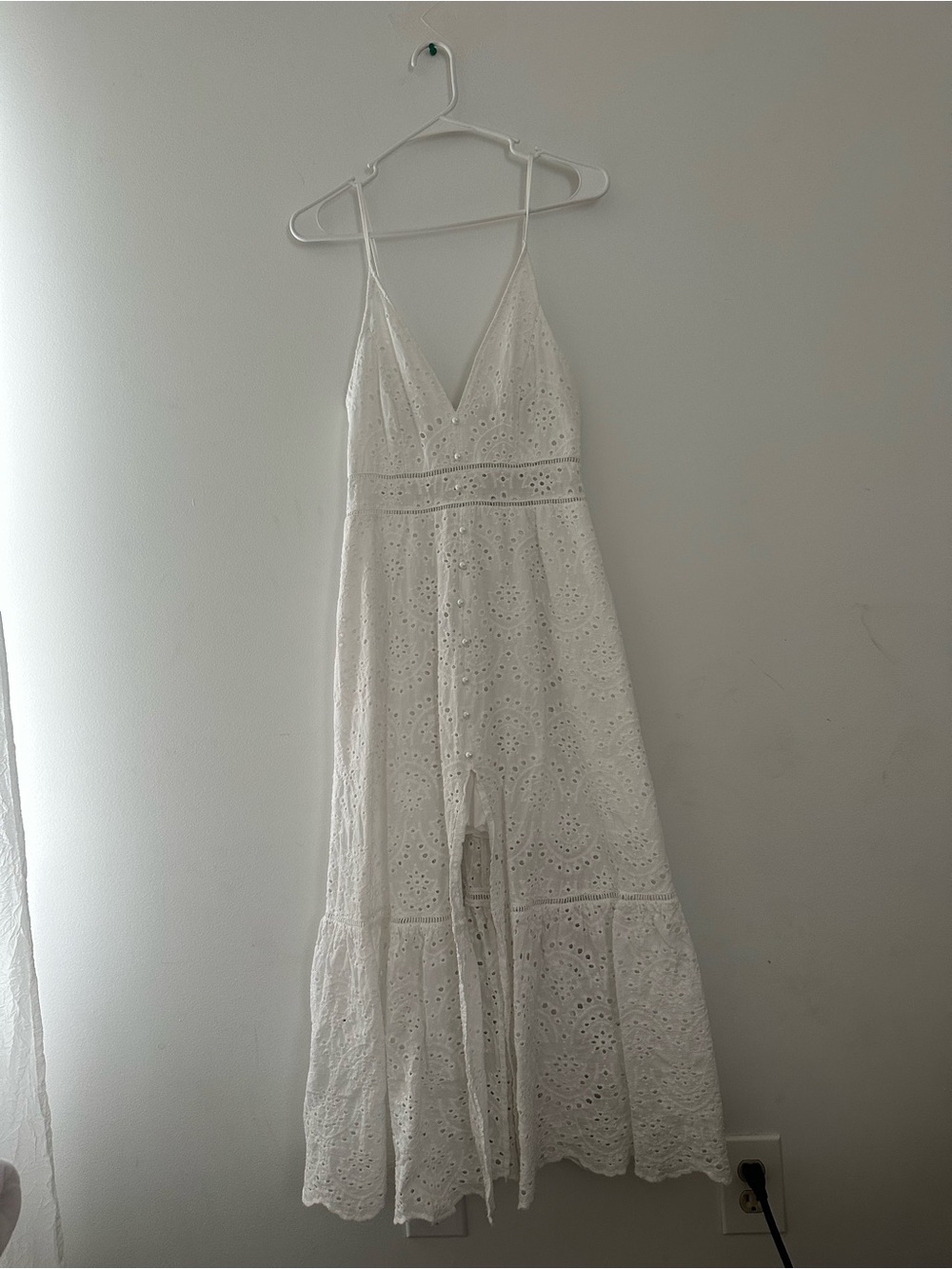 Simple White Eyelet Maxi Dress